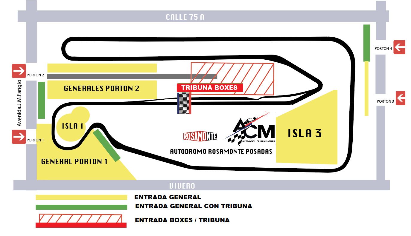 Plano de sectores del autódromo